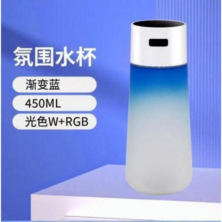 Светящиеся бутылка для воды 450 мл прозрачная с зарядкой Type-C  оптом-7