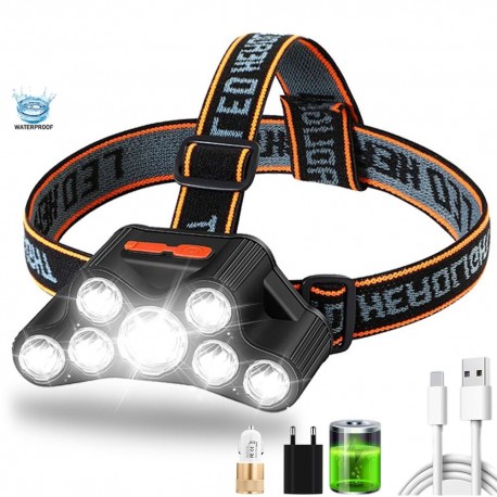 Фонарь налобный светодиодный F-T26 7 ламп  оптом-4