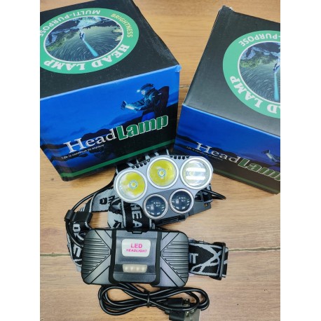 Налобный туристический фонарь с 5 светодиодами  оптом-4