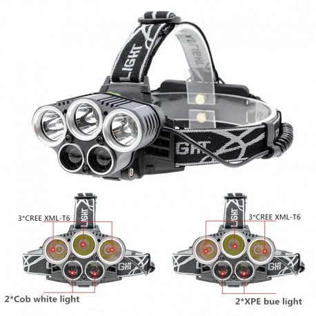 Налобный туристический фонарь с 5 светодиодами  оптом-2