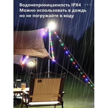 Аккумуляторный уличный фонарь для кемпинга, с гирляндой-6