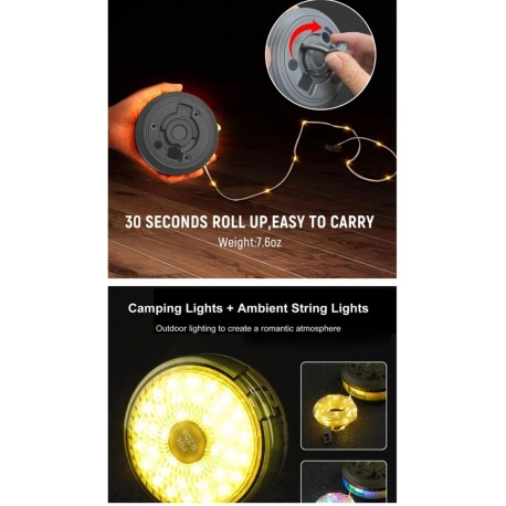 Кемпинговый фонарь с гирляндой на аккумуляторе с PowerBank-11