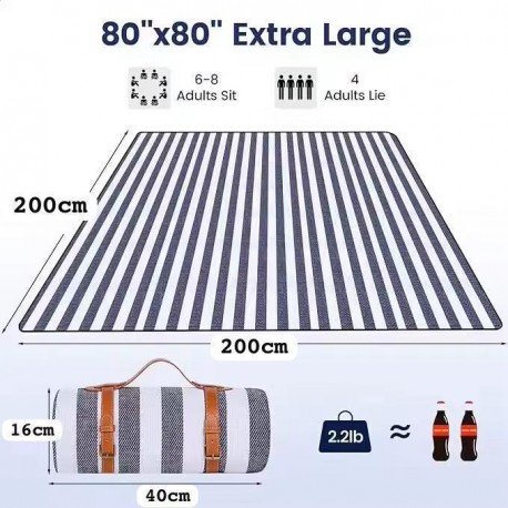 Складной коврик подстилка для отдыха на природе и пикника 200х200 см-3