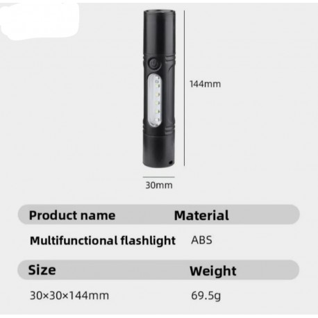 Перезаряжаемый светодиодный фонарик Multifunctional Flashlight Zoom YD2440 для кемпинга-4