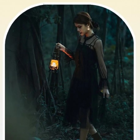 Портативная лампа-фонарь LED 4Вт, уличная, керосиновая, для кемпинга  оптом-5