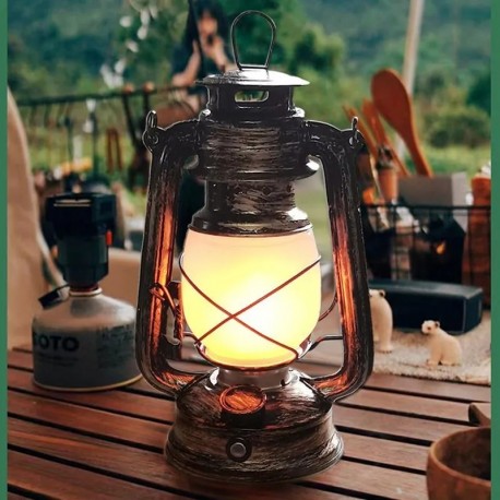 Портативная лампа-фонарь LED 4Вт, уличная, керосиновая, для кемпинга  оптом-7