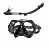 Маска для плавания и снорклинга с панорамным обзором и силиконовой трубкой