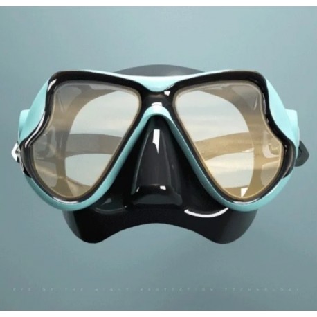 Маска для плавания и снорклинга с панорамным обзором и силиконовой трубкой-6