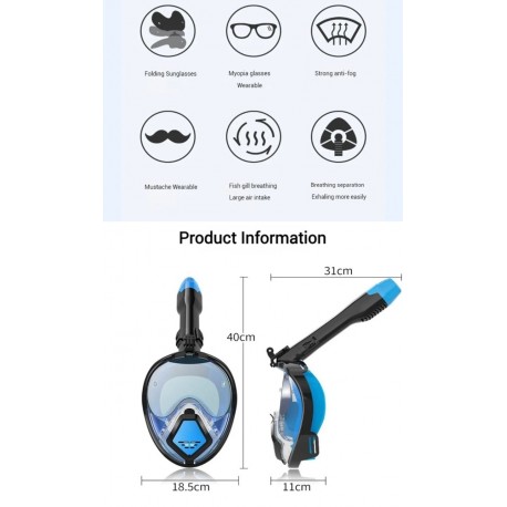 Складная маска для дайвинга, с очками для коррекции близорукости-8