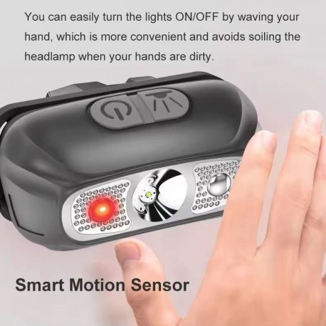 Налобный светодиодный фонарь охоты и рыбалки LED с датчиком движения-4