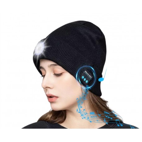 Беспроводная шапка с Фонариком и Bluetooth V5.0 с 4 светодиодами  оптом