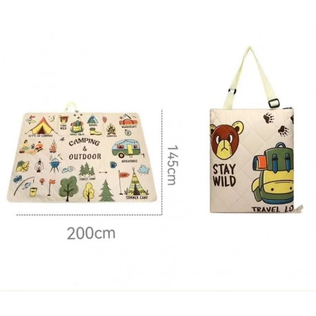 Покрывало складное пляжное для пикника, непромокаемое, 200 х 145 см-2