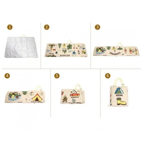 Покрывало складное пляжное для пикника, непромокаемое, 200 х 145 см-4