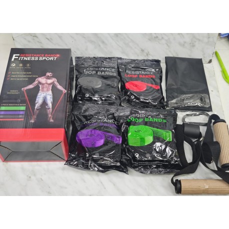 Набор резиновых эспандеров для фитнеса 4 шт оптом-9