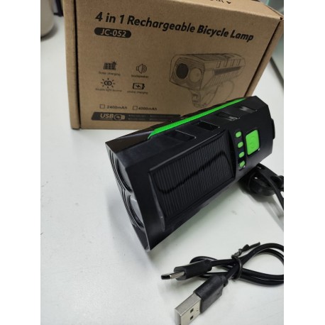 Велосипедный передний фонарь на солнечной батарее 2000 m/Ah  оптом-4