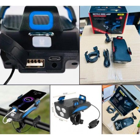 Велосипедный светильник 2 в 1 для велосипеда с гудком-6