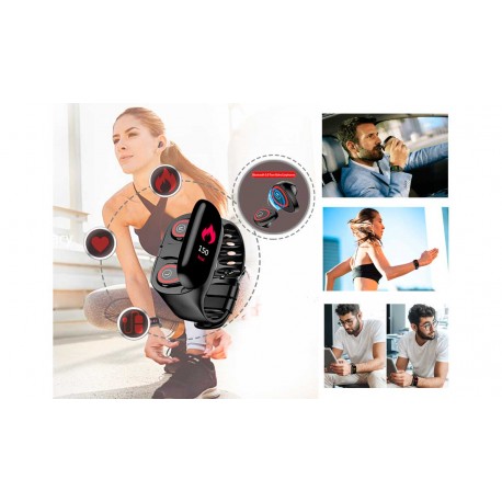 Фитнес браслет с TWS наушниками LEMFO M1  оптом-4