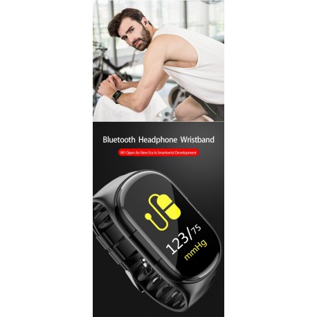 Фитнес браслет с TWS наушниками LEMFO M1  оптом-7
