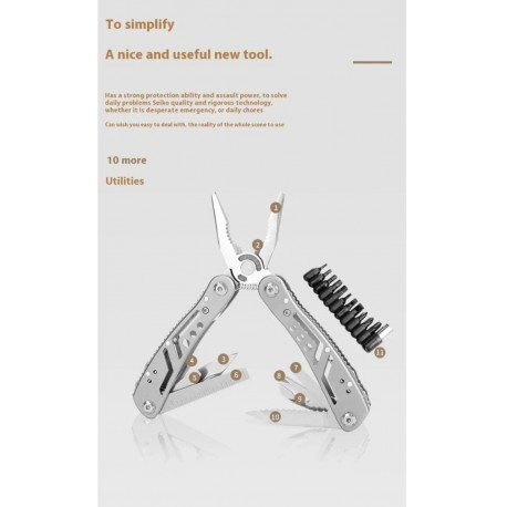Мультитул-плоскогубцы из нержавеющей стали 10,5 х 3,5 см для кемпинга-6