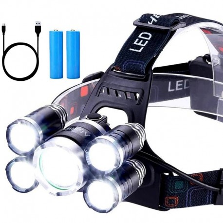 Налобный фонарь High power Headlamp 5*Cree T6  оптом-2