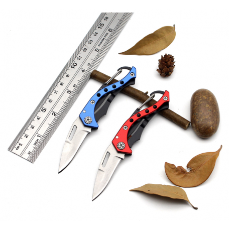 Нож-карабин нержавеющей стали с открывалкой 12 см  оптом-2