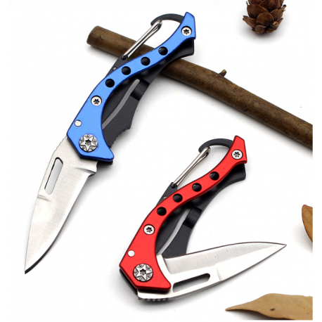 Нож-карабин нержавеющей стали с открывалкой 12 см  оптом-3