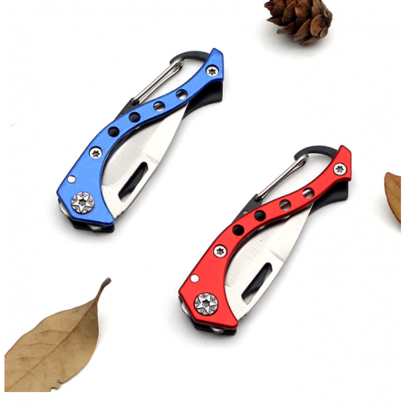 Нож-карабин нержавеющей стали с открывалкой 12 см  оптом-4