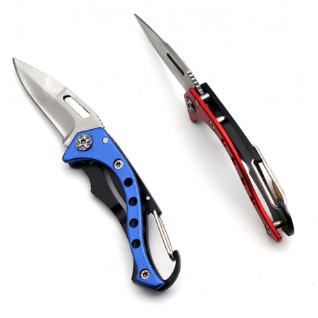 Нож-карабин нержавеющей стали с открывалкой 12 см  оптом