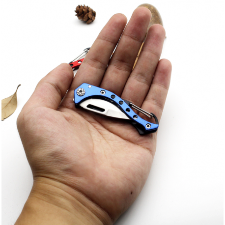 Нож-карабин нержавеющей стали с открывалкой 12 см  оптом-6