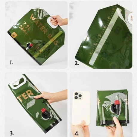 Портативная уличная складная сумка-рукомойник для туризма и дачи 7,9 л-3