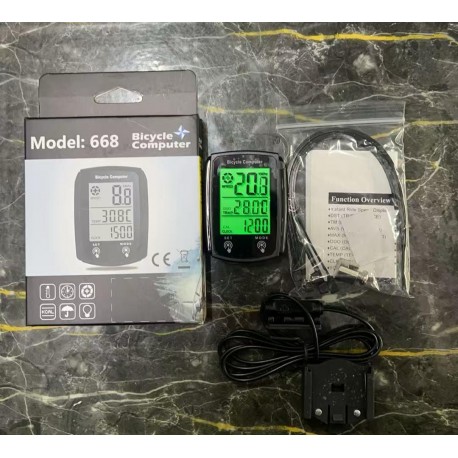 Проводной велокомпьютер Bicycle Computer 668 с LED подсветкой-4