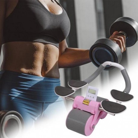 Двухколесный тренажер-ролик для пресса с возвратным механизмом и таймером  оптом-7