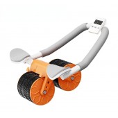 Двухколесный тренажер роликовый для тренировки мышц с цифровым подсчетом 