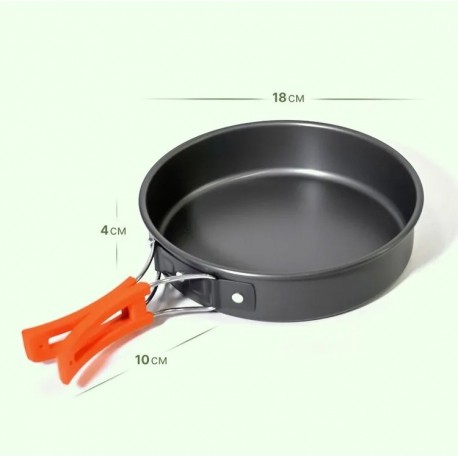 Набор походной посуды 3 в 1 с крышками, складные ручки-4