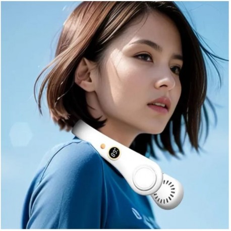 Портативный мини шейный вентилятор с цифровым дисплеем  оптом-4