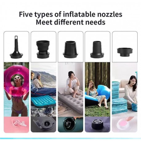 Портативный аккумуляторный воздушный насос 2 в 1 с 5 воздушными форсунками-7