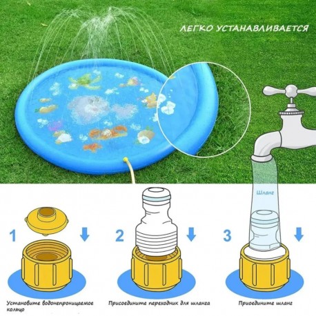 Надувной бассейн-фонтан для детей 100 см оптом-3