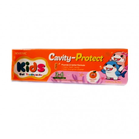 Детская зубная паста KORMESIC Kids Gel Toothpaste Cavity-Protect Апельсин от кариеса 60 г оптом