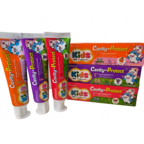 Детская зубная паста KORMESIC Kids Gel Toothpaste Cavity-Protect Апельсин от кариеса 60 г оптом-2
