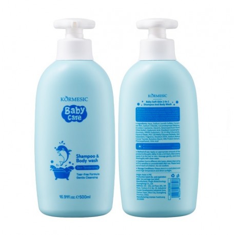 Детский шампунь-гель для душа 2в1 KORMESIC Baby Care Shampoo & Body Wash Дельфин 500 мл оптом-1