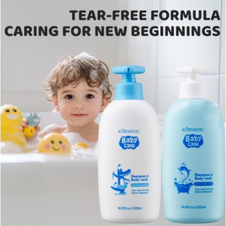 Детский шампунь-гель для душа 2в1 KORMESIC Baby Care Shampoo & Body Wash Дельфин 500 мл оптом-3