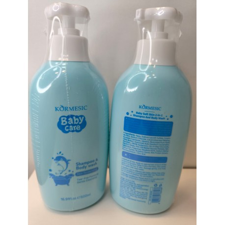 Детский шампунь-гель для душа 2в1 KORMESIC Baby Care Shampoo & Body Wash Дельфин 500 мл оптом-5