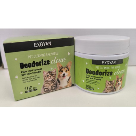 Салфетки Exgyan Pet Cleaning Ear Wipes для чистки ушей кошек и собак 100 шт оптом-2