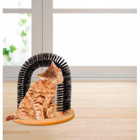 Когтеточка со щеткой «Кошачье удовольствие» Purrfect Arch  оптом-11