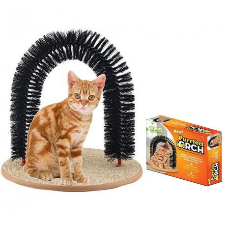 Когтеточка со щеткой «Кошачье удовольствие» Purrfect Arch  оптом