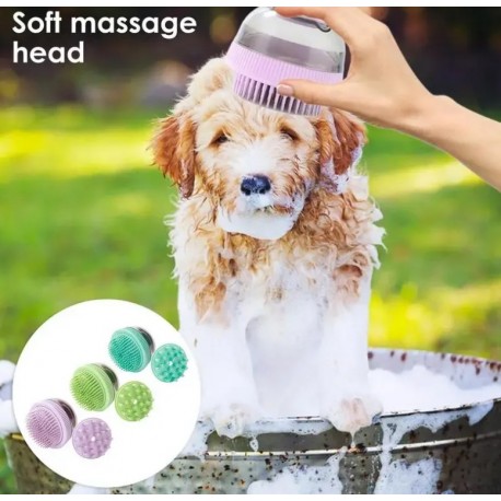 Силиконовая капсульная щетка для купания домашних животных-1