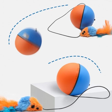 Электрическая игрушка-мяч CAT TEASER вращающаяся для котов  оптом-8