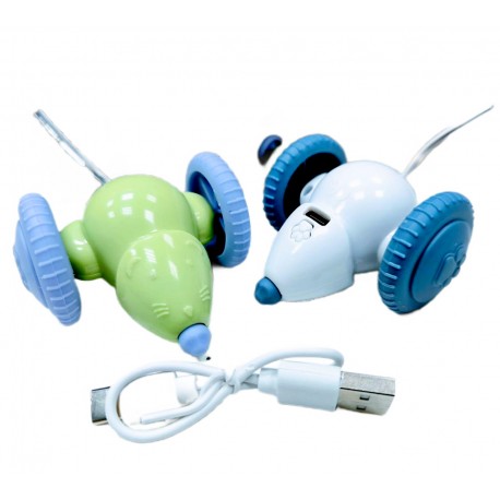 Интерактивная игрушка для котов МЫШКА НА КОЛЕСАХ со светодиодной подсветкой  оптом-2