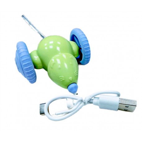 Интерактивная игрушка для котов МЫШКА НА КОЛЕСАХ со светодиодной подсветкой  оптом-1