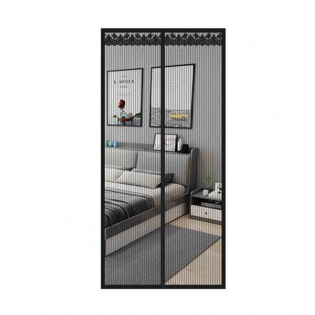 Москитная сетка на магнитах чёрная 120*210 см от мух, комаров и мошек